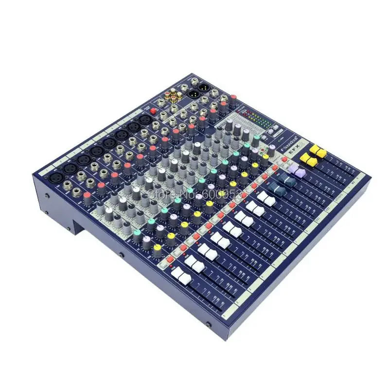 Professional efx8 blue 8 channel karaoke microphone sound mixer with colorful knobs and mixing console processor