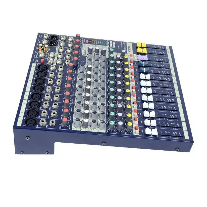 Blue professional efex8 8 channel karaoke microphone sound mixer with colorful knobs and sliders mixing console processor
