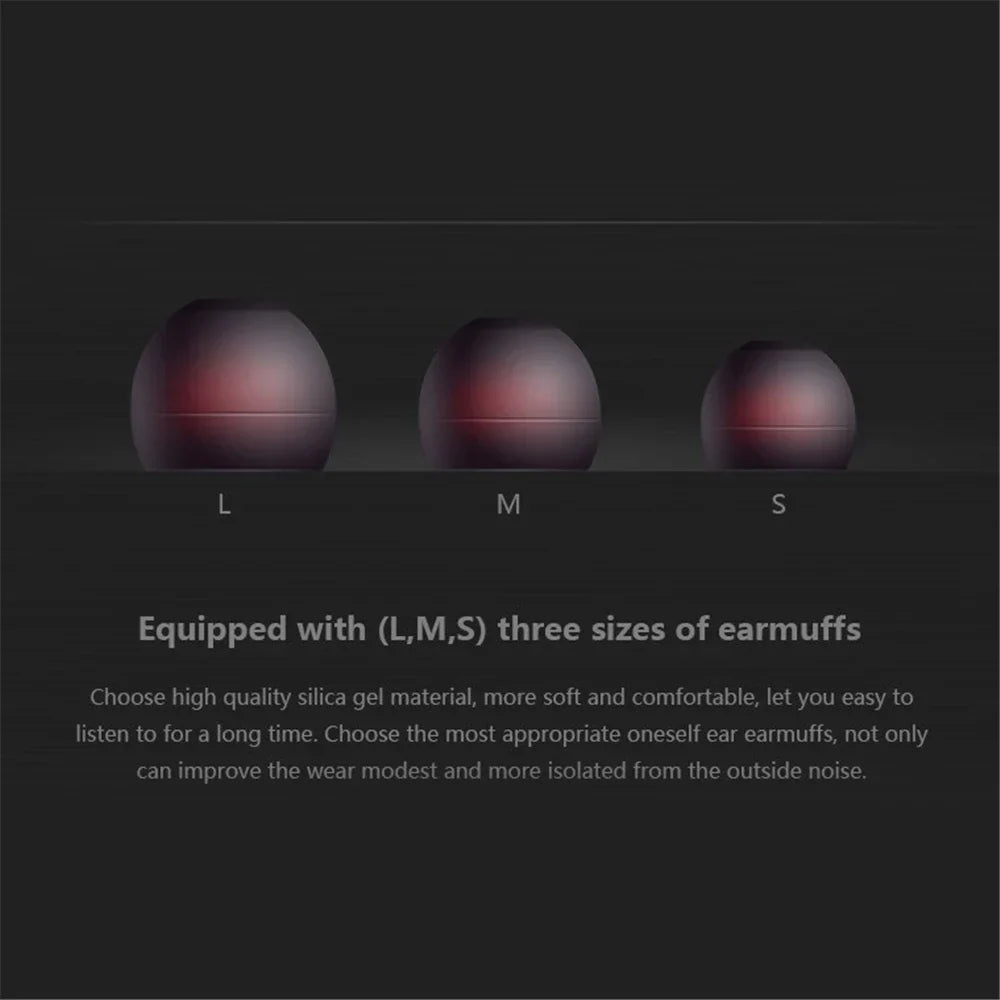 Three sizes of dark red and black silica gel earmuffs for earphone china’s high-end metal heavy bass earphones