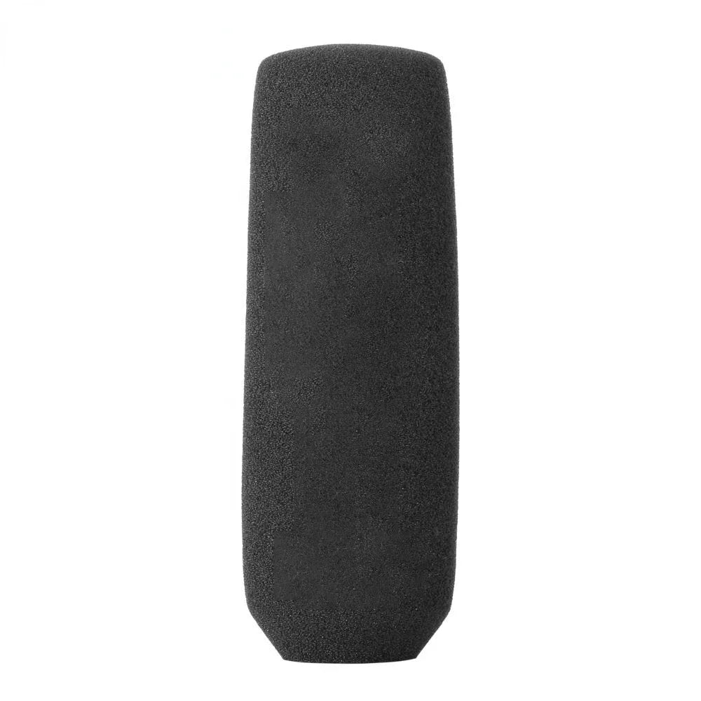 Black foam windscreen with textured porous surface for professional interview microphone condenser shotgun filming canon nikon