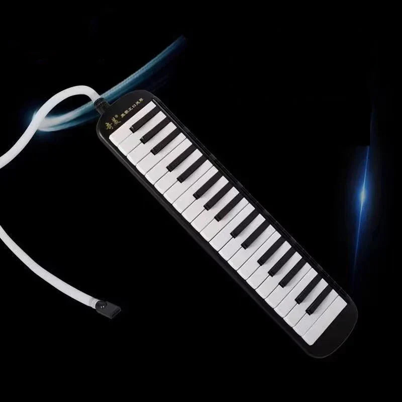 Professional melodica 37 keys black and white musical keyboard kids with flexible tubing for kids mouth organ and button accordion music