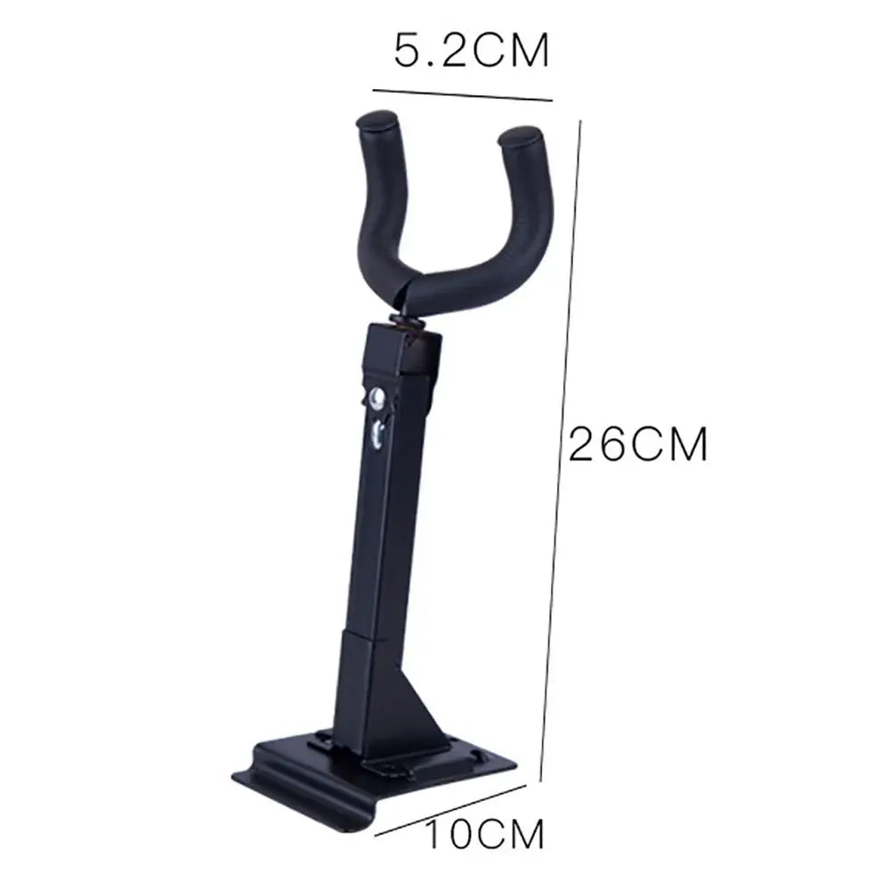 Black metal guitar hanger hook with padded curved arms and flat base for ukulele violin stand display rack bass