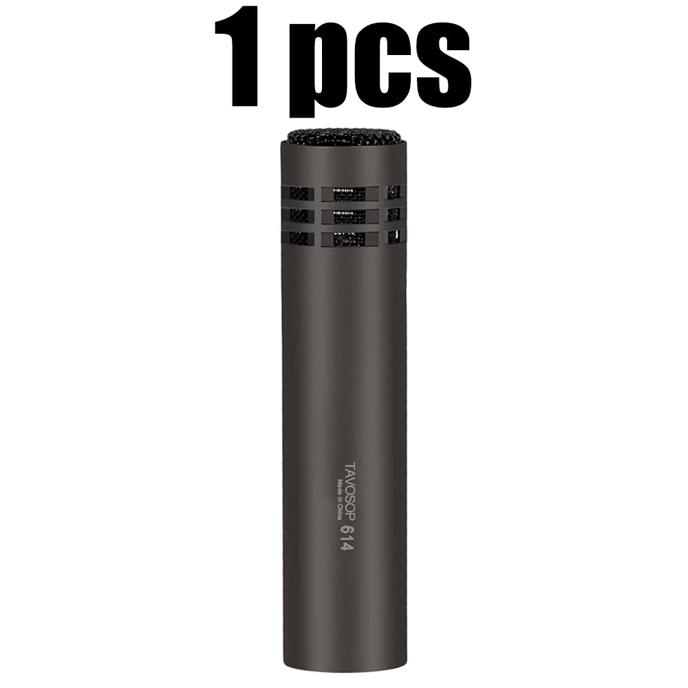 Black tavosop 614 professional metal wired dynamic drum mic e614 with matte finish grille and clip arm mount for guitar drummer