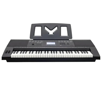 Black professional musical keyboard midi controller electronic piano music synthesizer with 61 keys and display screen