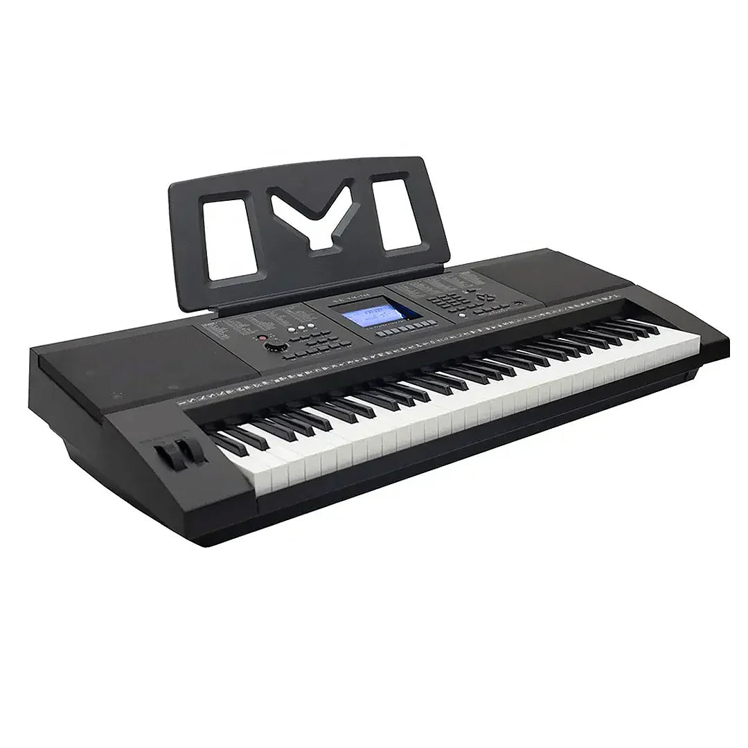 Black professional musical keyboard midi controller electronic piano music synthesizer with 61 keys and digital display