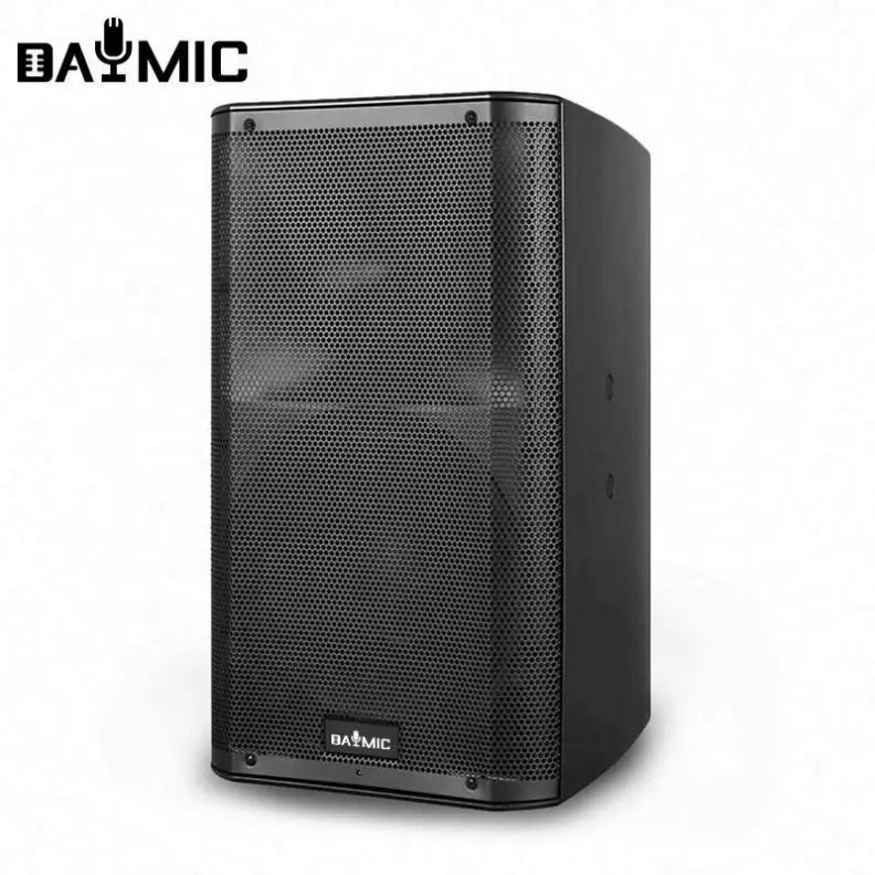 Black bamyc professional oem 15 inch active speaker studio with perforated grille and 1000w amplifier module