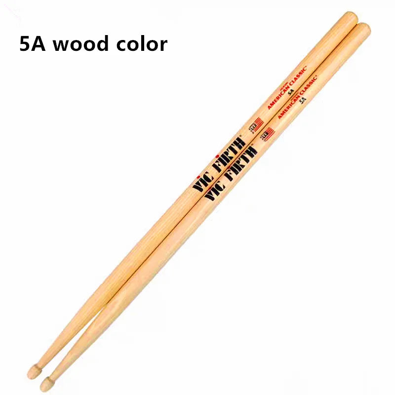 Pair of natural wood-colored vic firth drumsticks professional vic firth jazz rock durable hickory 5a sticks