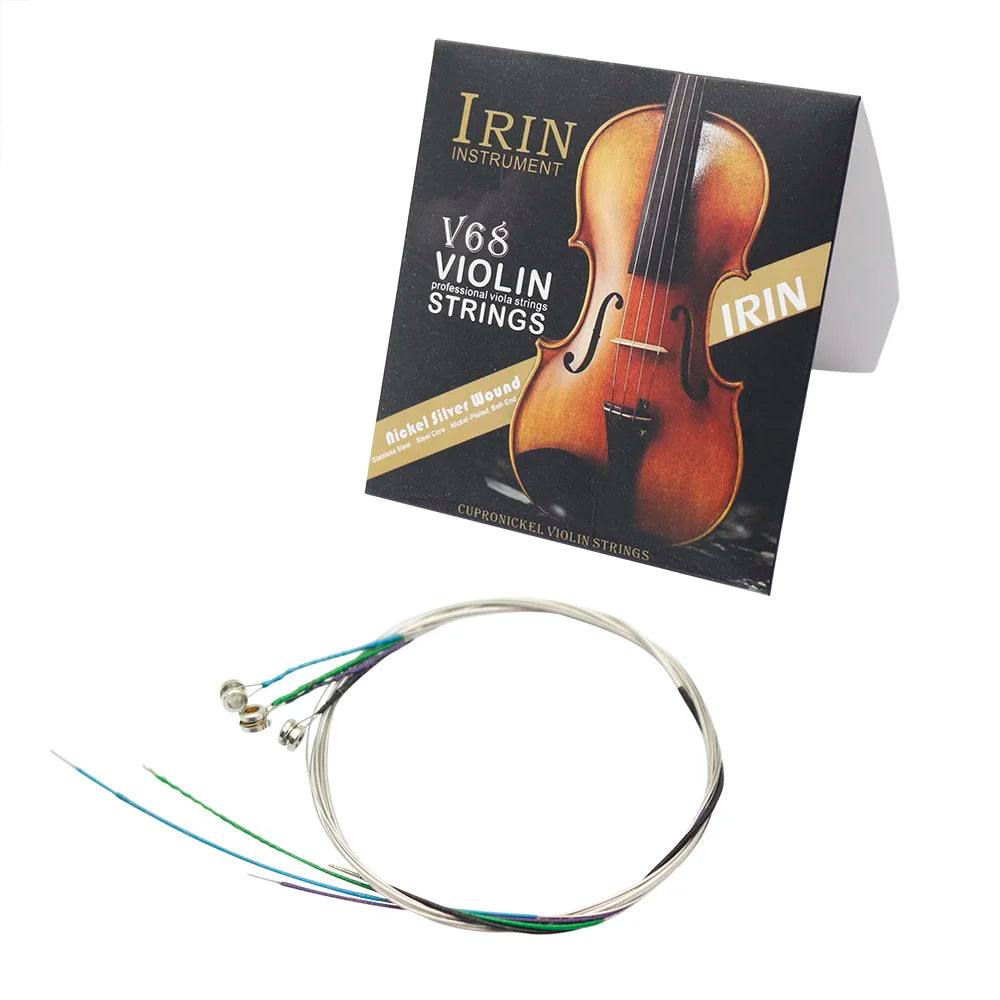 Professional violin strings irinv68 nickel silver wound with copper-nickel core and colorful insulated ends e-1st set