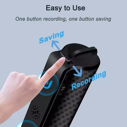 Black carbon fiber textured professional voice recorder with one-button recording audio dictaphone waterproof magnetic long standby