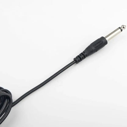Black wired dynamic microphone cable with standard 6.3mm male plug for professional karaoke and recording use