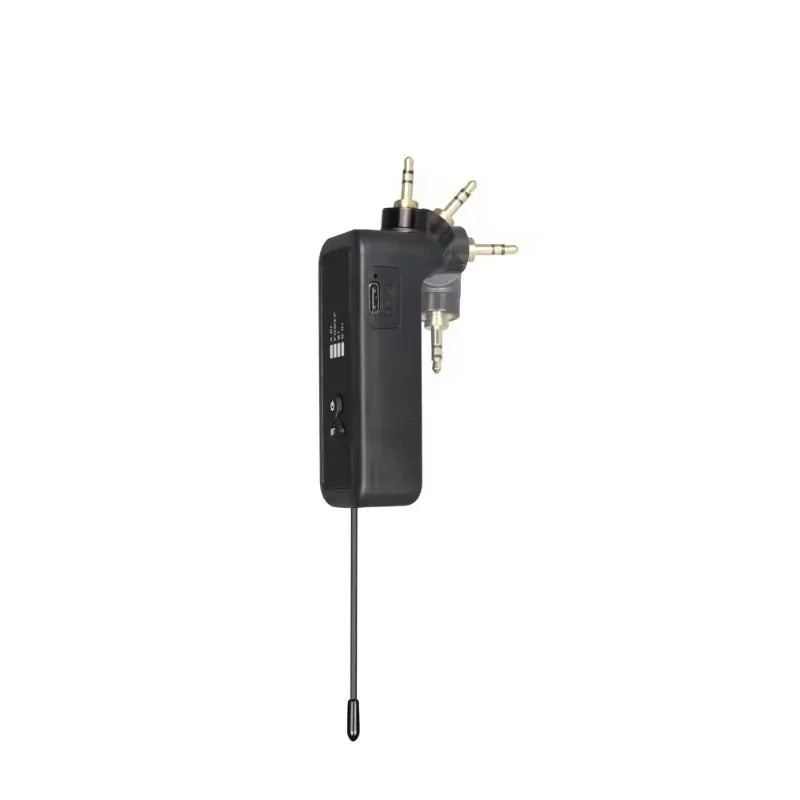 Black professional wireless infrared frequency-matching microphone transmitter with dsp reverb and usb port for karaoke