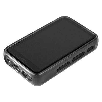 Black hifiman portable music player with sleek metallic frame and matte finish compatible with dsd256 pcm384khz 32bit x1600e