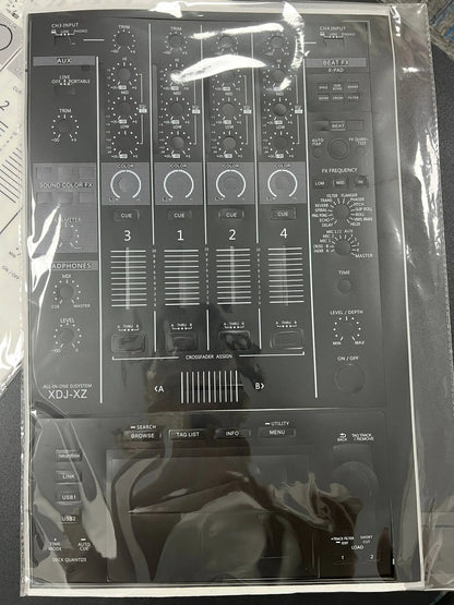Black plastic dj mixer cover for denon xdj-xz with pvc film protective sticker pioneer for surfing protection on all-in-one dj controller