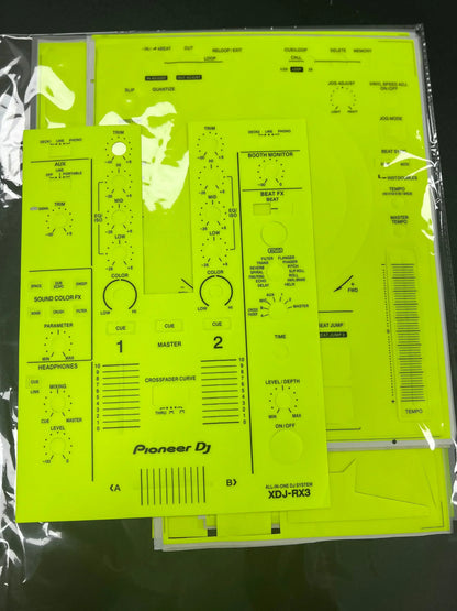 Bright neon green protective sticker pioneer xdj-rx3 all-in-one dj controller with pvc film surfing protection