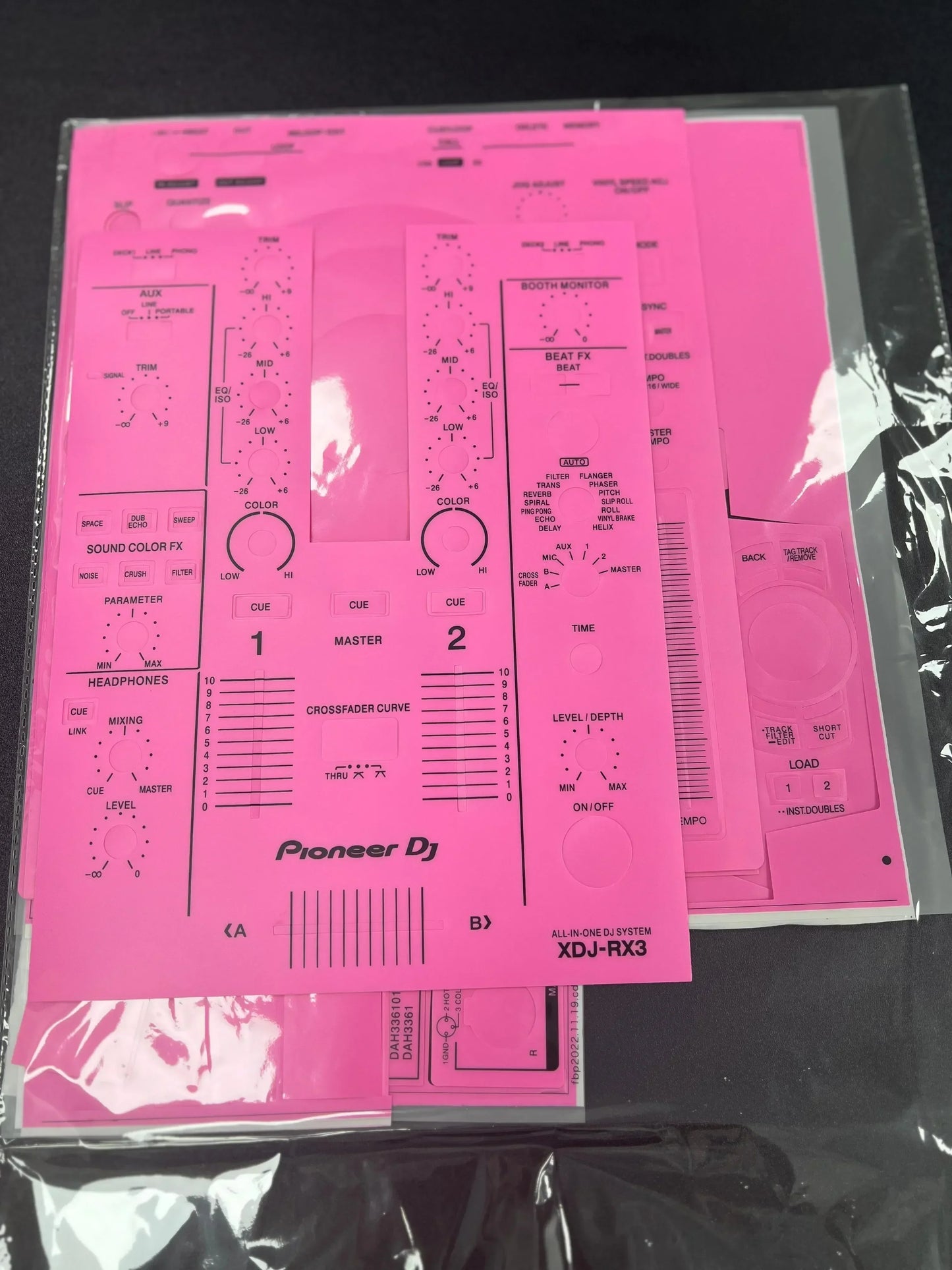 Pink protective sticker pioneer xdj-rx3 all-in-one dj controller faceplate with pvc film surfing protection