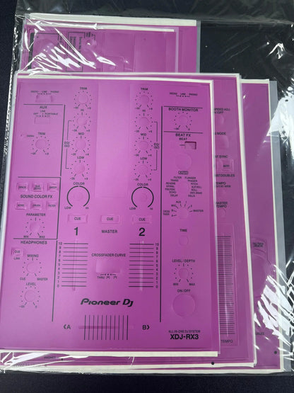 Pink pioneer dj xdj-rx3 mixer control panel with protective sticker pioneer pvc film for full surfing protection on all-in-one dj controller