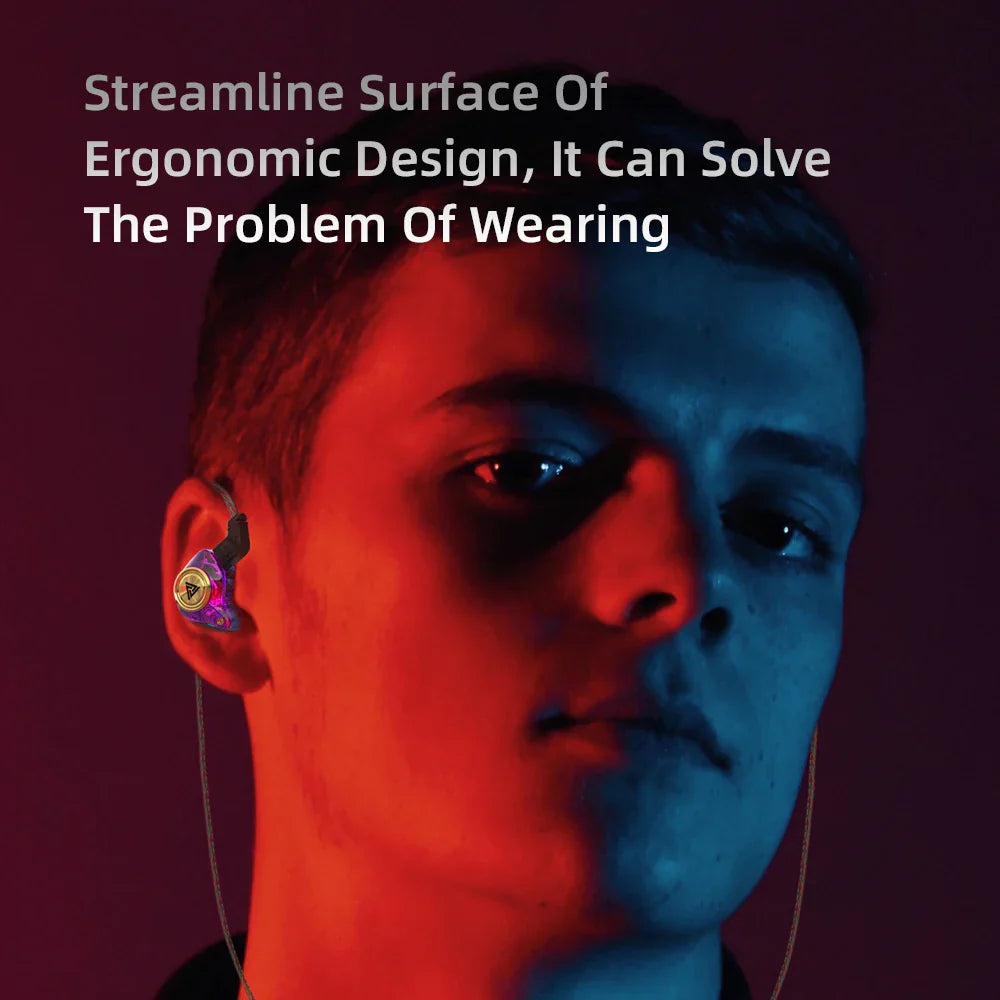 Qkz ak3 file in-ear headphones with colorful translucent design, metallic accents, microphone hifi music sport gaming earbuds