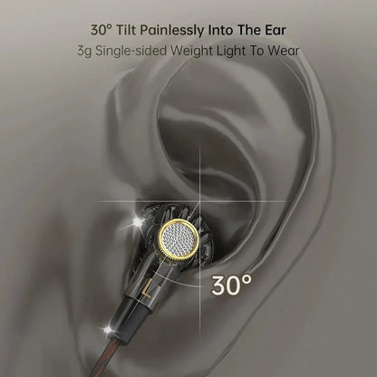 Black and gold inlayed qkz mdr earbuds with mesh grille and large dynamic hifi bass for 3.5mm aux headset use