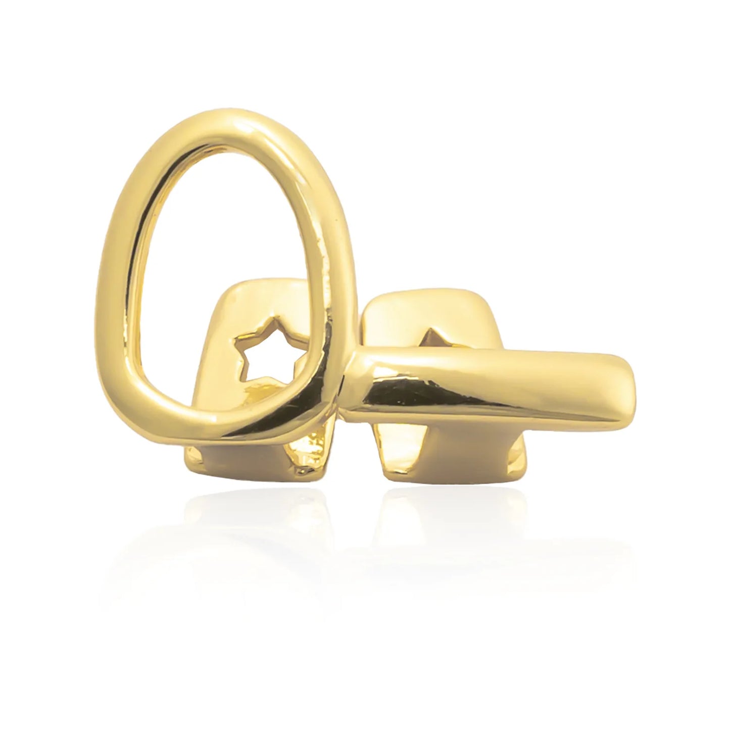 Rachelz gold-colored star-shaped hip hop grillz with polished metallic finish for men and women gold teeth care products