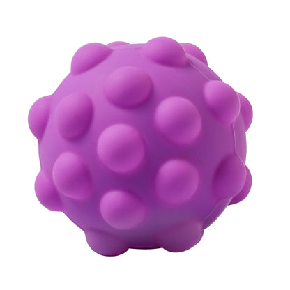 Purple silicone push bubble antistress ball with raised rounded bumps squeeze 3d elastic stress relief sensory toy
