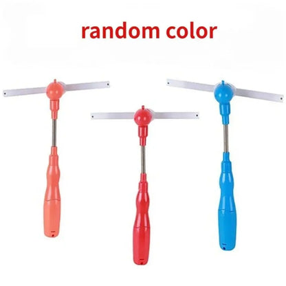 Colorful plastic music windmill spinner with red orange and blue handle featuring spinner glow rainbow flashing windmill rotating effects