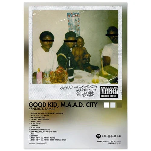 Album cover male and female singer poster featuring good kid m.a.a.d in aesthetic rapper hip hop canvas wall art