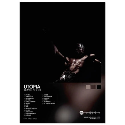 Black and white album cover male poster aesthetic rapper featuring muscular figure in motion for room decor canvas wall art