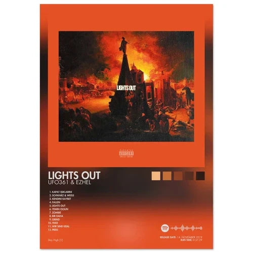 Orange rap music album cover male and female singer poster aesthetic rapper canvas wall art for room decor