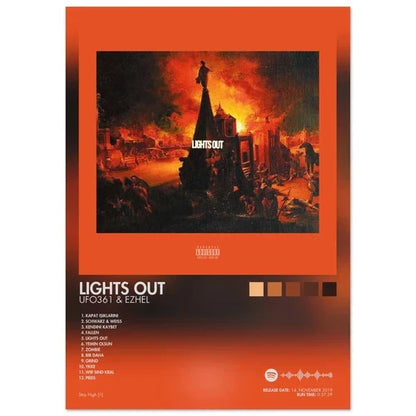 Orange rap music album cover male and female singer poster aesthetic rapper canvas wall art for room decor