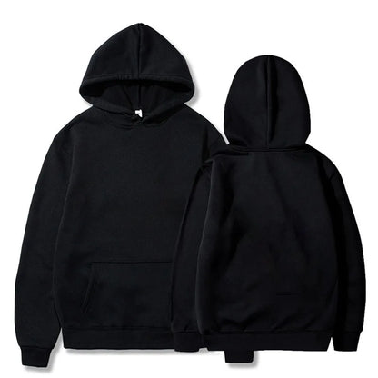 Black hooded sweatshirt with front pouch pocket and ribbed cuffs from rapper anuel aa 2023 oversized streetwear collection