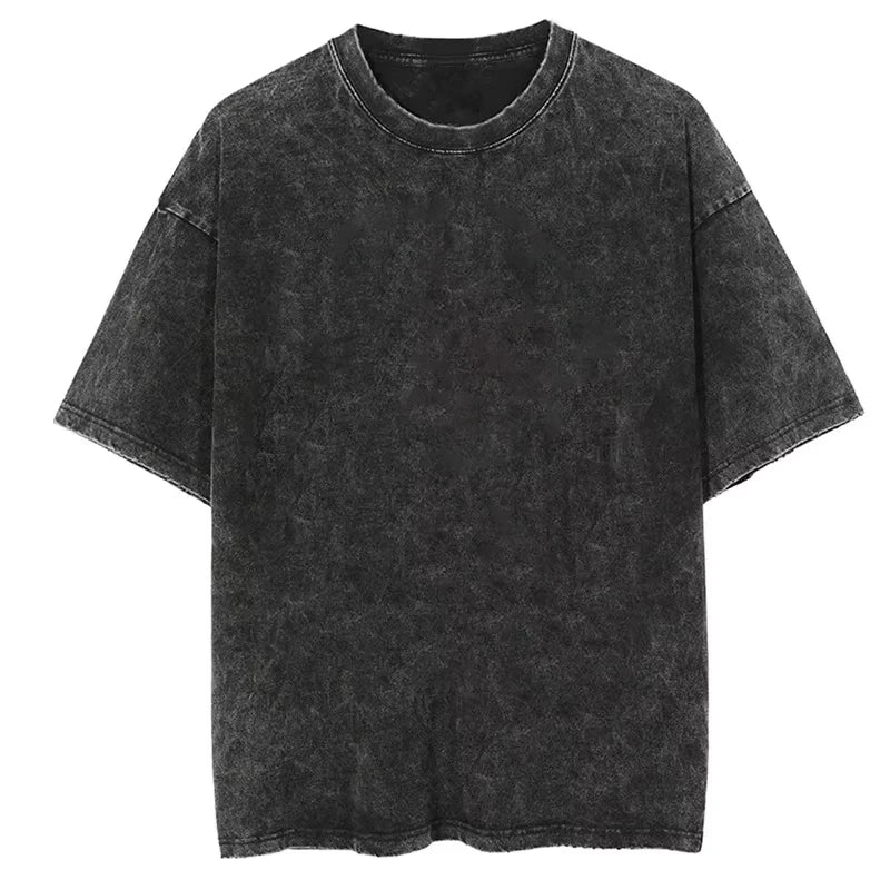 Black distressed cotton rapper bad bunny vintage t-shirt with relaxed fit and faded texture for hip hop streetwear