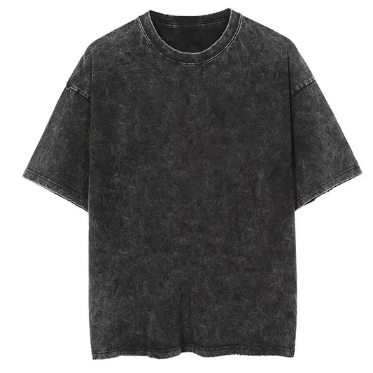 Black distressed cotton rapper bad bunny vintage t-shirt with relaxed fit and faded texture for hip hop streetwear