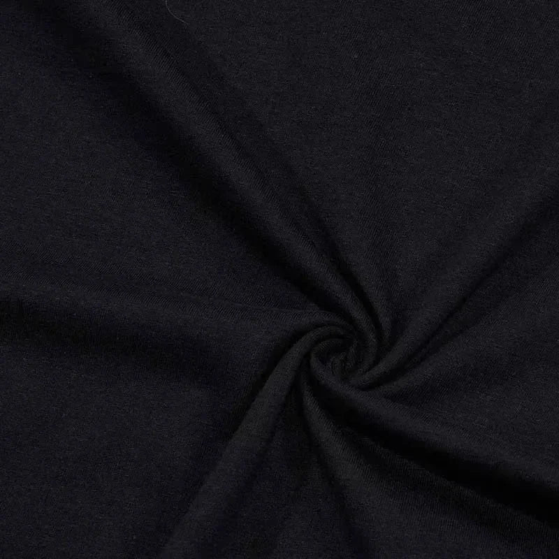 Black soft-textured knit fabric with subtle heathered finish for rapper clarent album hip hop retro tour graphics t-shirt