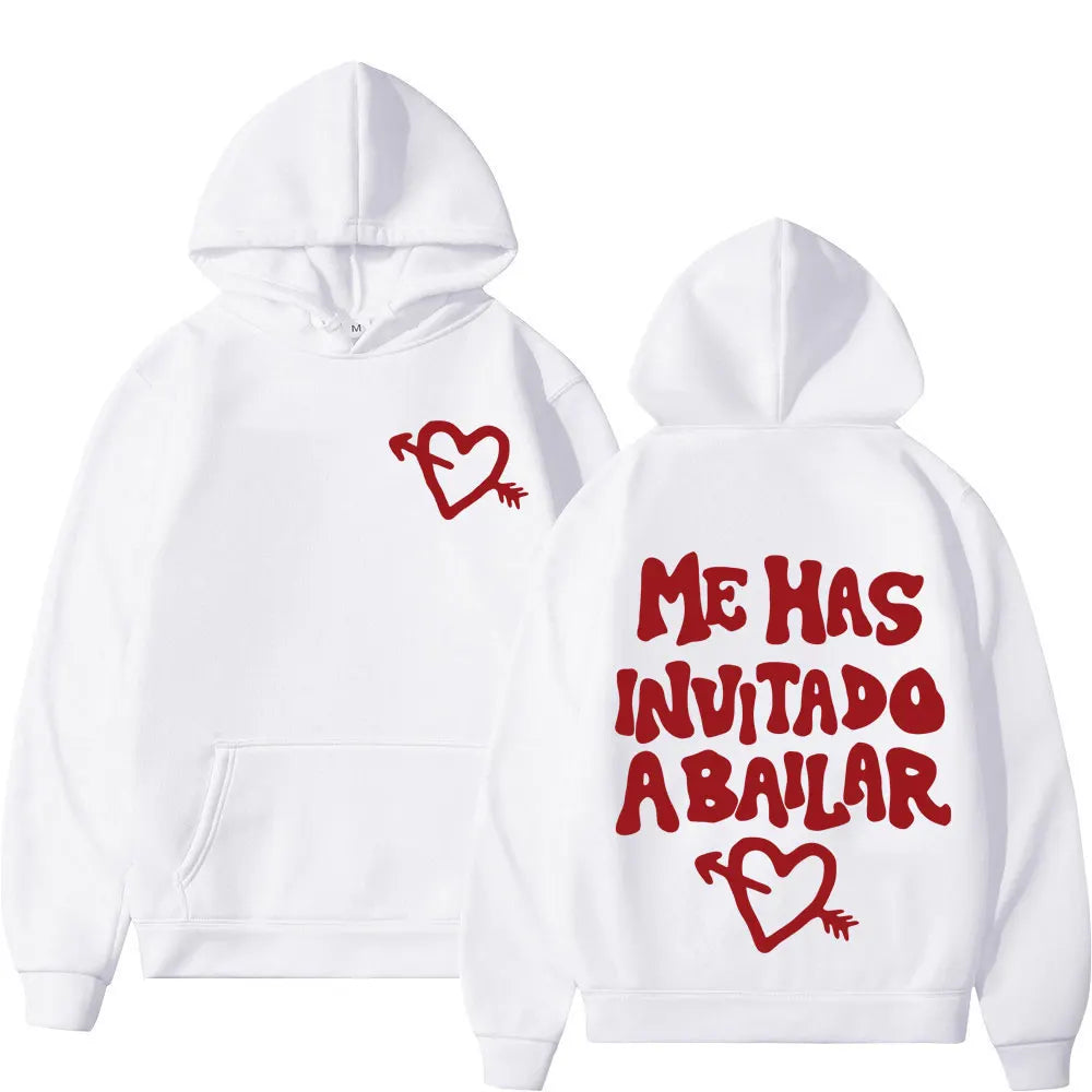 White rapper dani fernandez harajuku hoodie with red heart graphic and bold text in punk sportswear autumn style
