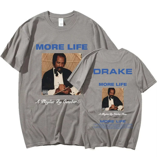 Rapper Drake T-shirt Music Album More Life Graphic T-shirt Men's and Women's Vintage Gothic Hip Hop Oversized T Shirt Streetwear