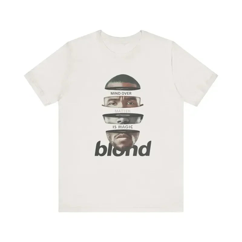 Off-white rapper frank retro short-sleeved cotton t-shirt with layered graphic and blond fashion oversized style