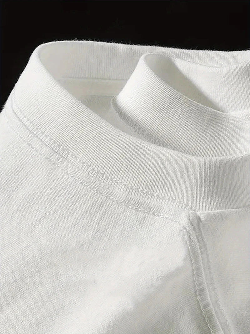 White cotton crewneck t shirt with ribbed collar and neat stitching featuring rapper frank retro hip hop ocean design y2k unisex blond