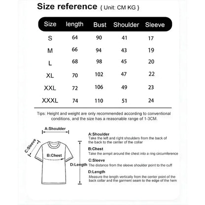 Size reference chart for rapper frank retro graphic t shirt showing measurements in cm and kg for hip hop ocean album clothing sizes s to xxxl
