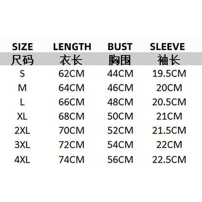 Size chart in centimeters for rapper pnl monde chico album fashion hip hop cotton casual short sleeve t shirt men women