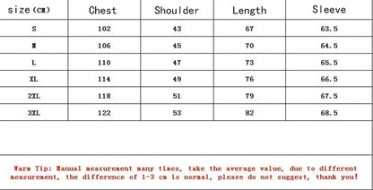 Size chart table in centimeters for rapper The Weeknd album cover graphic hoodies in sizes s to 3xl for pop music sweatshirt