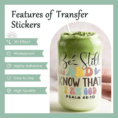 A green ceramic mug with a colorful rapper youngboy themed 16oz uv dtf glass libbey waterproof sticker wrap