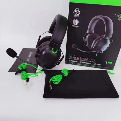 Black razer blackshark v2 x wired gaming headphone with surround sound for PS4 PS5 Nintendo Switch Xbox gaming setup