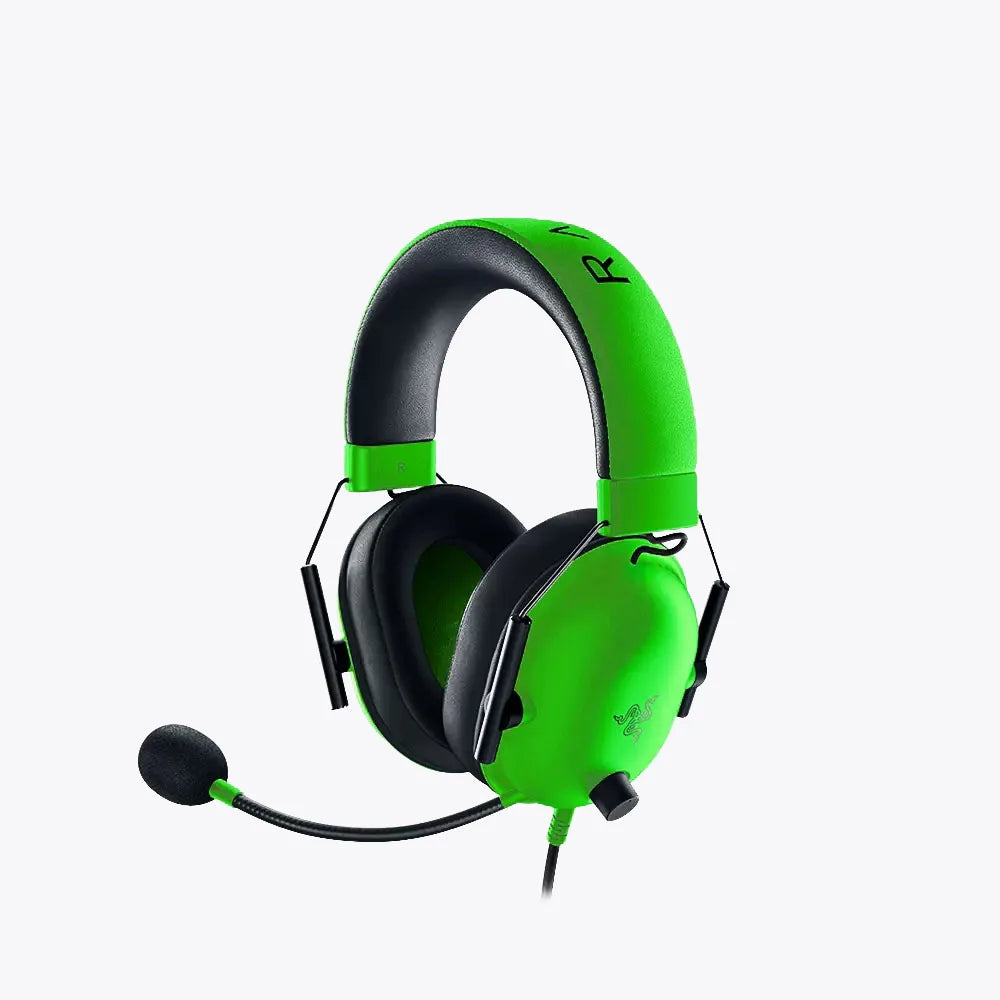 Vibrant green razer blackshark v2 x wired gaming headphone with surround sound for ps4 ps5 nintendo switch and xbox