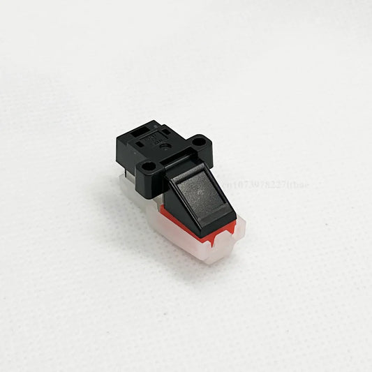 Black and red record player needle with white plastic base for cartridge magnetic turntable moving magnet cartridge use