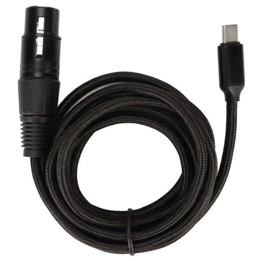 Black braided microphone cable usb c to xlr female cable with low noise hifi plug for windows recording use