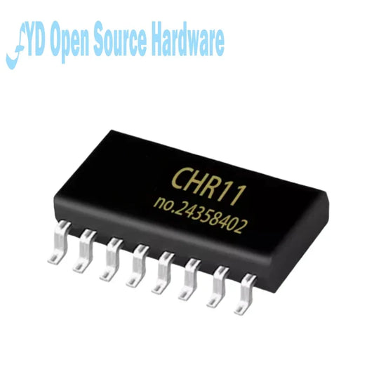 Black rectangular recording module high quality chip with gold chr11 print and ten silver pins supports external flash low power mode