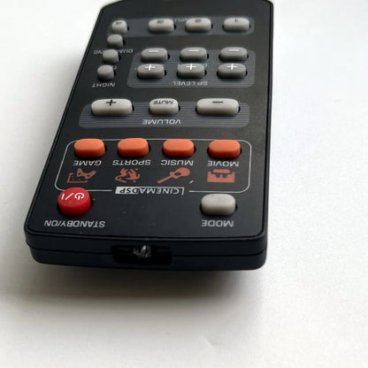 Black plastic remote control tss-15 wf50580 with gray and orange buttons for yamaha home theater tss-20 wn82710 system