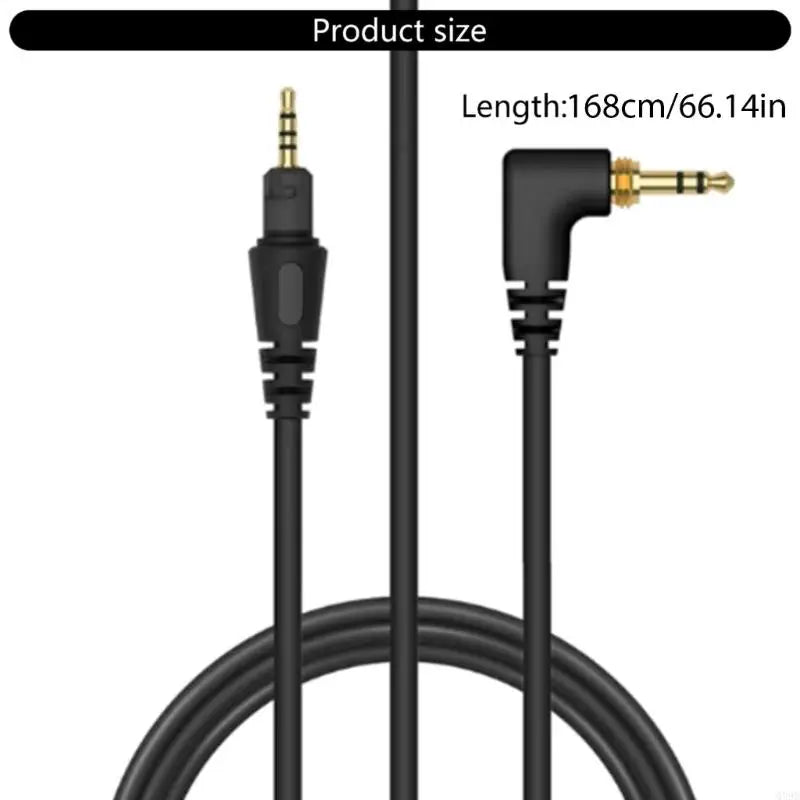 Black audio cable with gold-plated 3.5mm straight and right-angled connectors for pioneer dj hdj-x5 headphone models