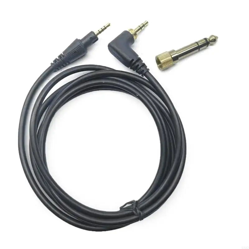 Black coiled replacement 3.5mm to gold-plated 6.35mm cable extension cord for pioneer dj hdj-x5 hdj-x7 hdj-s7 hdj-cx headphones