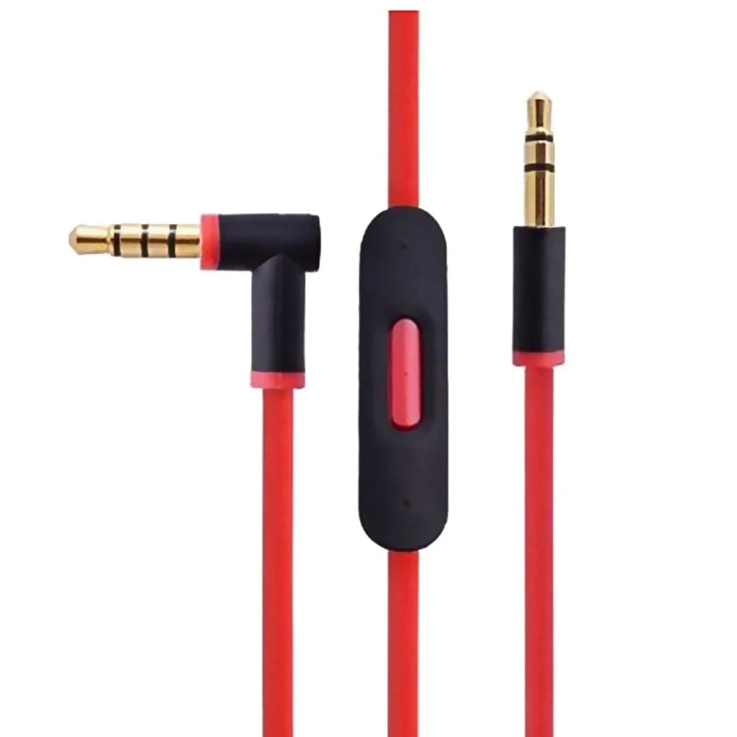 Replacement red audio cable for beats by dre headphones with in line mic and gold-plated connectors for studio executive mixr